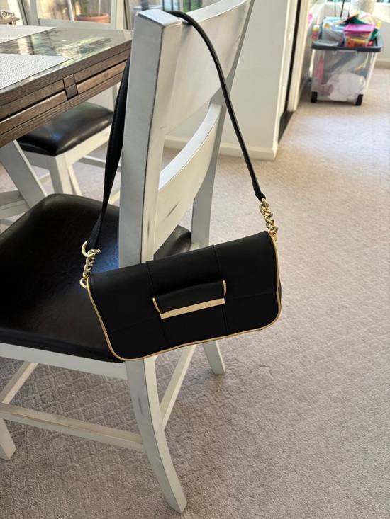 Calvin Klein Handbags - Calvin Klein Saffiano leather demi shoulder bag with Gold Trim